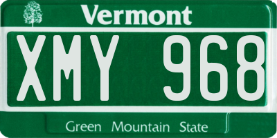 VT license plate XMY968