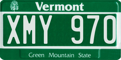VT license plate XMY970