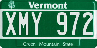 VT license plate XMY972