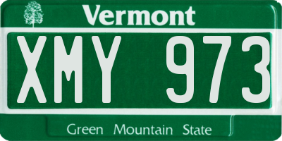 VT license plate XMY973