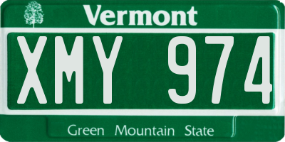 VT license plate XMY974