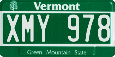 VT license plate XMY978
