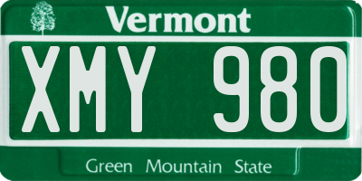 VT license plate XMY980