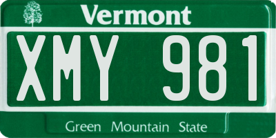 VT license plate XMY981