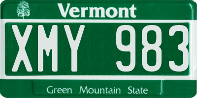 VT license plate XMY983