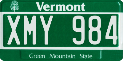VT license plate XMY984
