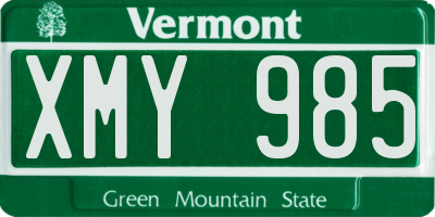 VT license plate XMY985