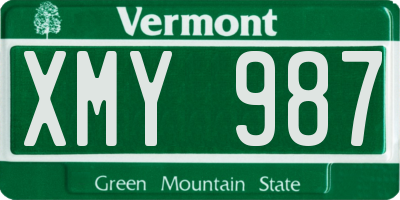 VT license plate XMY987