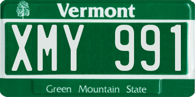 VT license plate XMY991