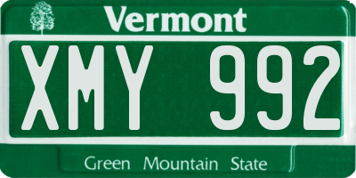 VT license plate XMY992