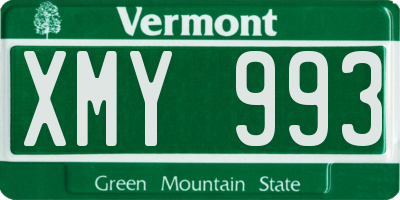 VT license plate XMY993