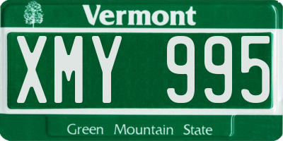 VT license plate XMY995
