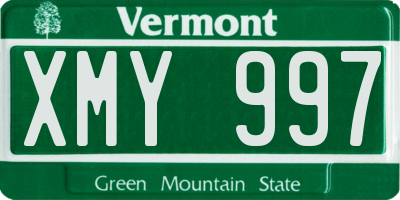 VT license plate XMY997