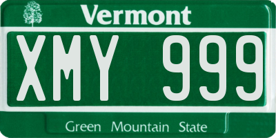 VT license plate XMY999