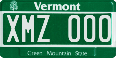 VT license plate XMZ000