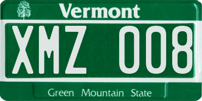 VT license plate XMZ008