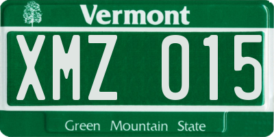 VT license plate XMZ015
