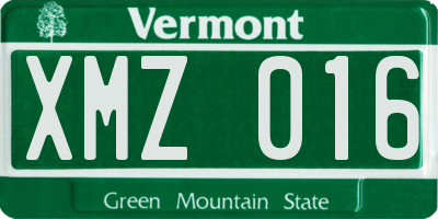 VT license plate XMZ016