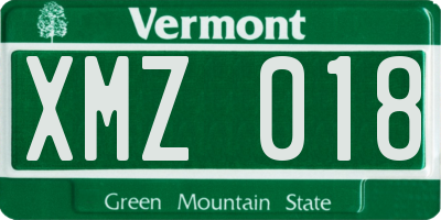 VT license plate XMZ018