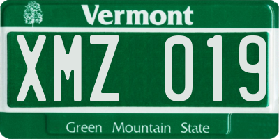 VT license plate XMZ019