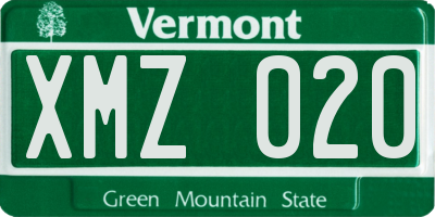VT license plate XMZ020