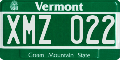 VT license plate XMZ022