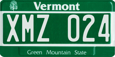 VT license plate XMZ024