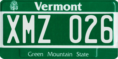 VT license plate XMZ026