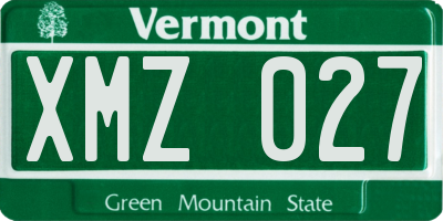 VT license plate XMZ027