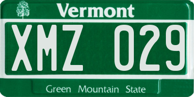 VT license plate XMZ029