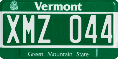 VT license plate XMZ044