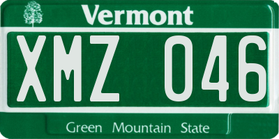 VT license plate XMZ046