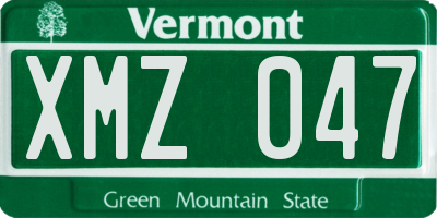 VT license plate XMZ047