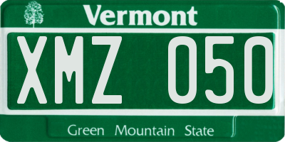 VT license plate XMZ050