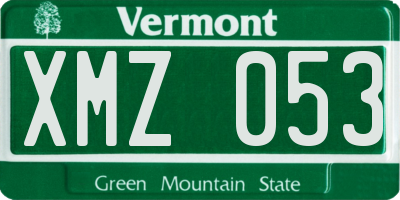 VT license plate XMZ053