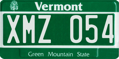 VT license plate XMZ054