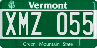 VT license plate XMZ055