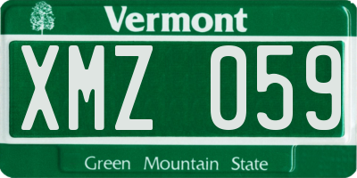 VT license plate XMZ059