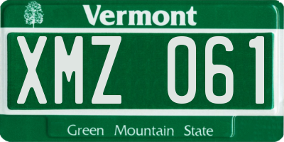 VT license plate XMZ061