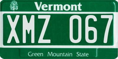 VT license plate XMZ067