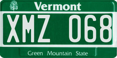 VT license plate XMZ068