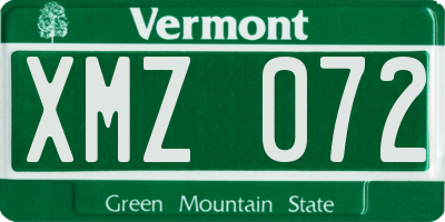 VT license plate XMZ072