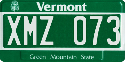 VT license plate XMZ073