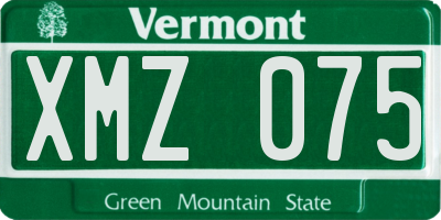 VT license plate XMZ075