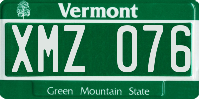 VT license plate XMZ076