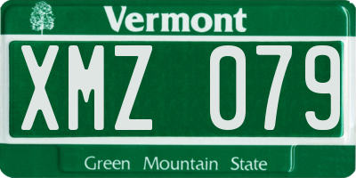 VT license plate XMZ079