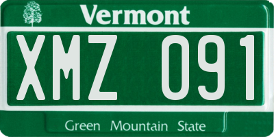 VT license plate XMZ091