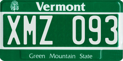 VT license plate XMZ093