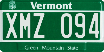 VT license plate XMZ094