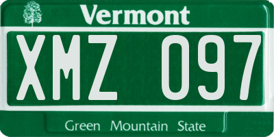 VT license plate XMZ097